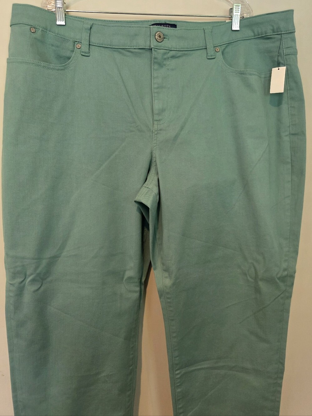 Talbots Plus Size 22W Simply Flattering Collection Boyfriend Style Green Jeans - Picture 3 of 11